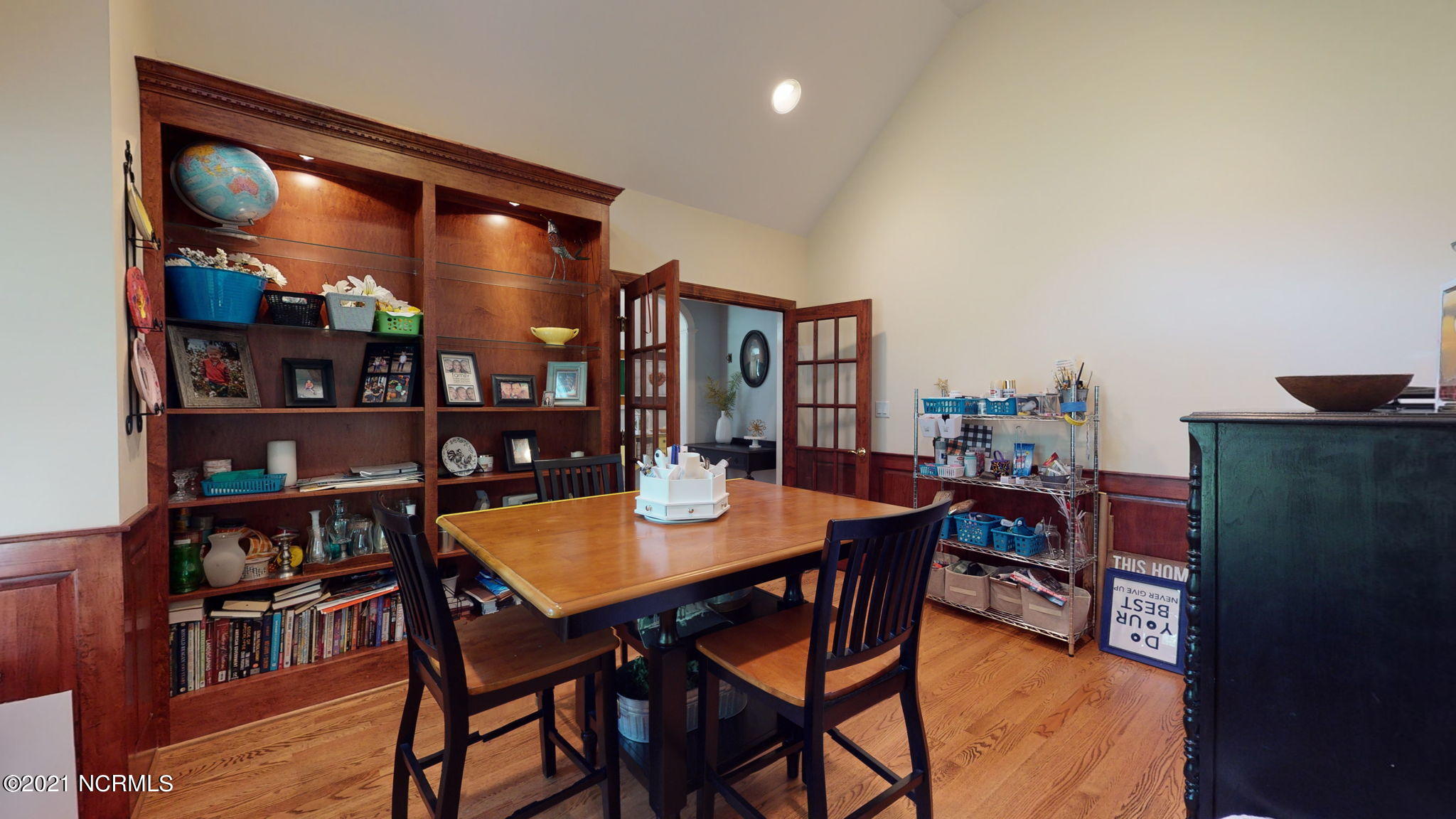 108 Walnut Road New Bern, NC 28562 - Photo 21 of 64 Solid wood built-in shelves with lights