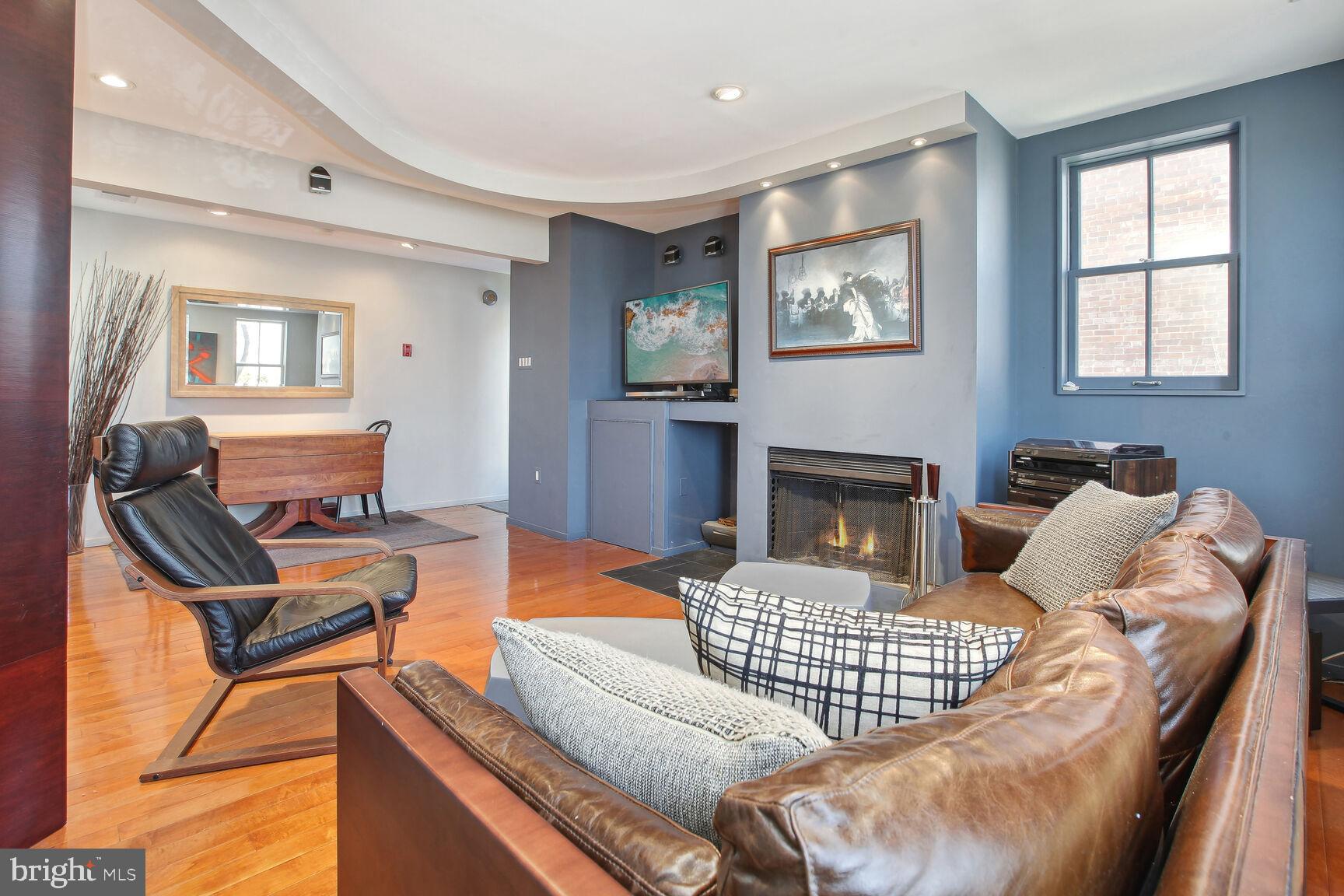 344 8th Street Northeast Washington, DC 20002 - Photo 4 of 37 upstairs apartment Living room with fireplace
