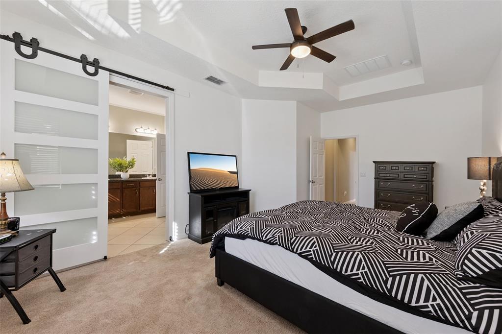 3940 Pine Gate Trail Orlando, FL 32824 - Photo 17 of 36 a spacious bedroom with a bed and a view of living room