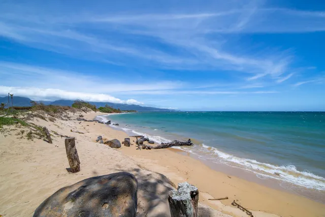 a view of a ocean with beach