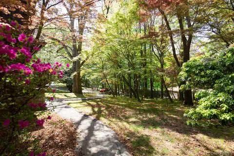 a backyard of a house with lots of green space