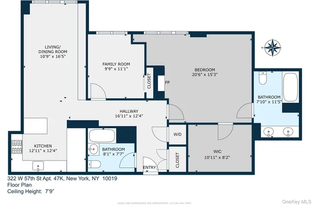$1,850,000 | 322 West 57th Street, Unit 47K1 | Hell's Kitchen