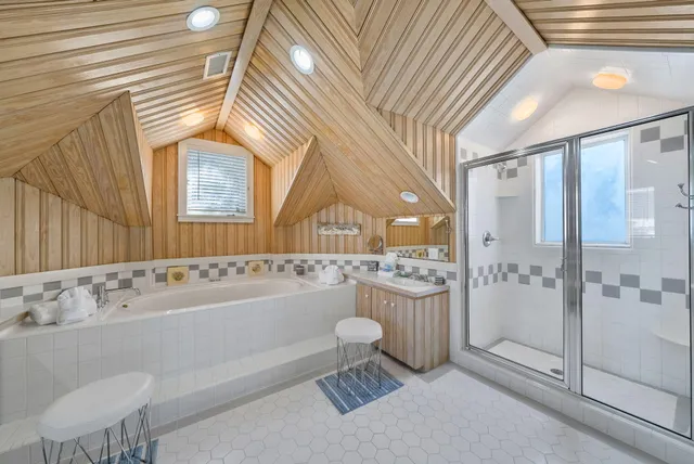 a backyard of a house with yard and garage