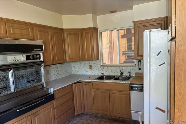 a view of a room with a window