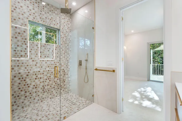 a view of balcony and small garden