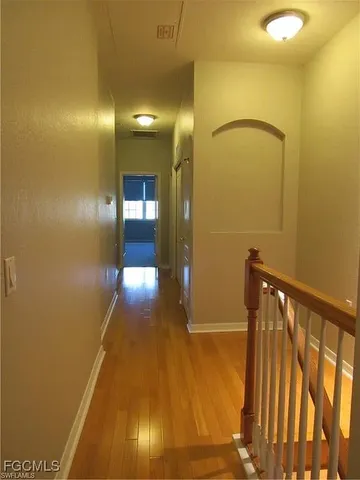 a view of gallery with hallway