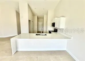 a view of a bathroom with a tub