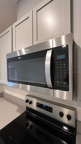 a close view of kitchen appliances