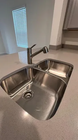 an empty room with closet