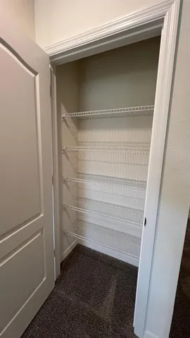 an empty room with closet