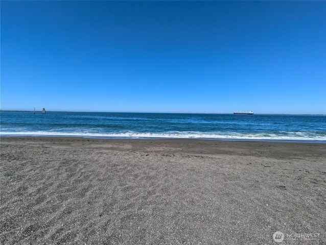 a view of a dry space with mountain in the background