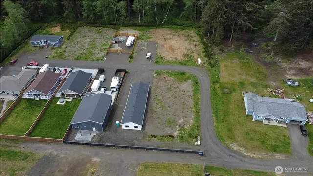an aerial view of a house