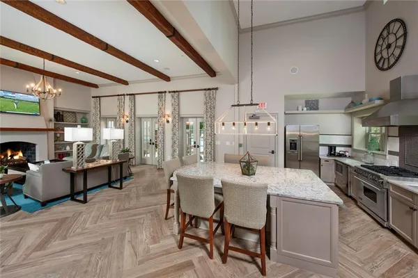 a living room with furniture