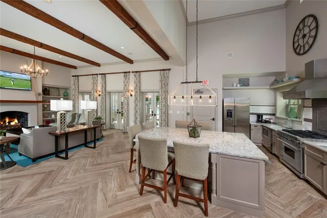 a living room with furniture