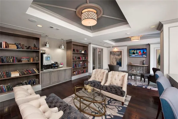 front view of a building with a street