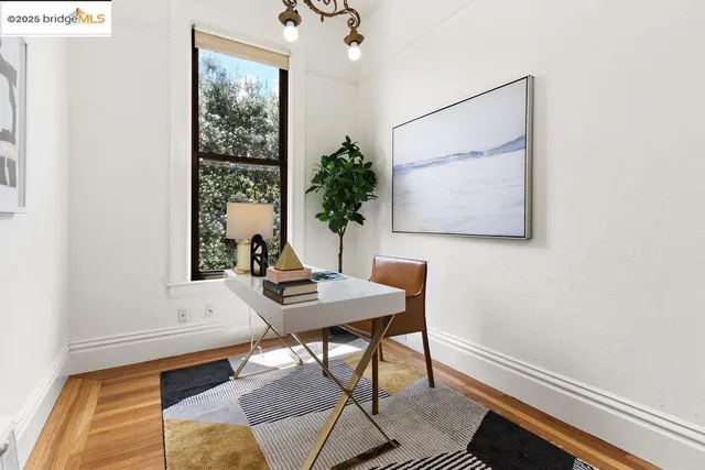 a view of a workspace with furniture