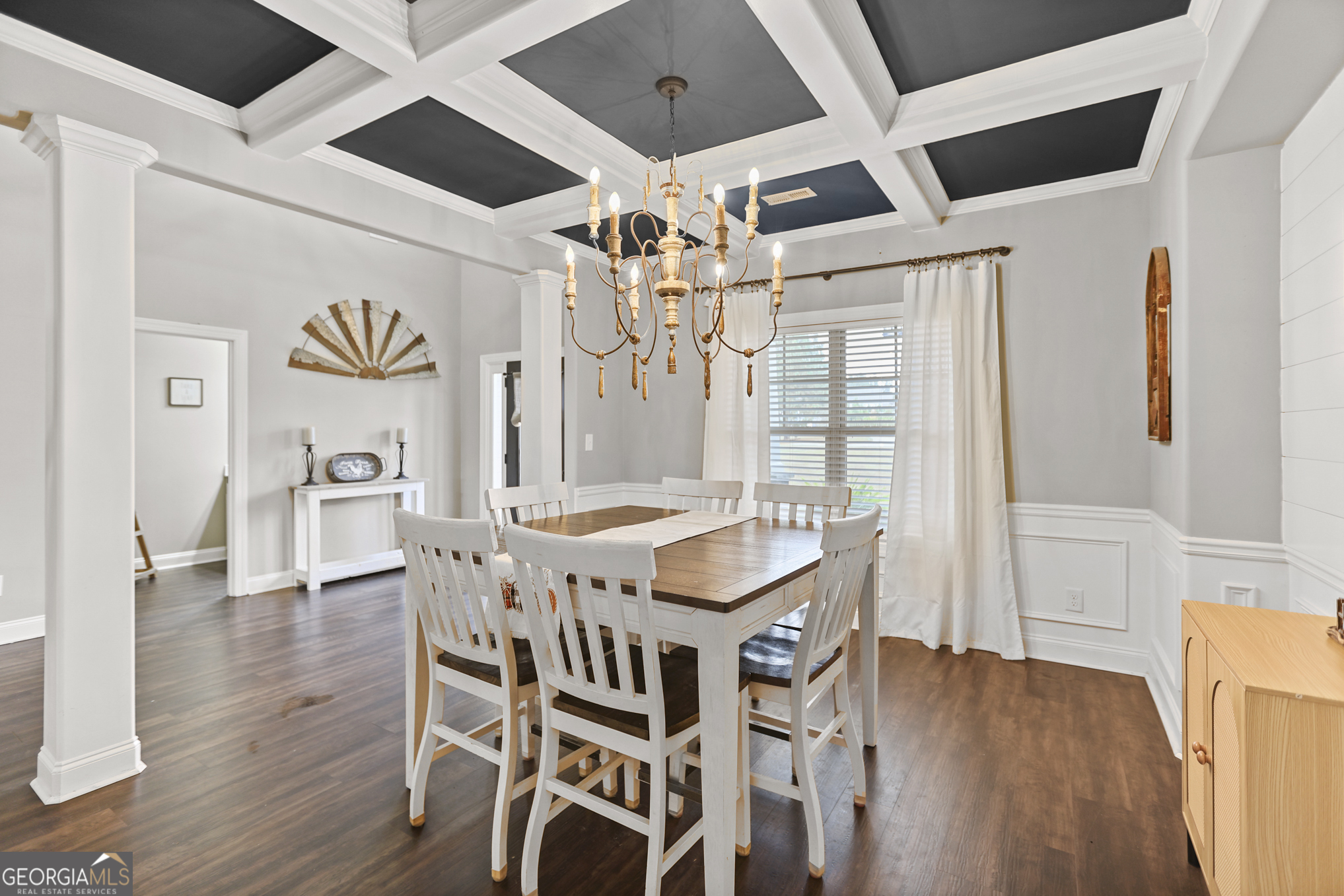 22 Huntsman Run Senoia, GA 30276 - Photo 31 of 69 a view of a dining room with furniture wooden floor and chandelier