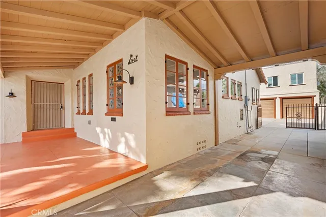 a view of a house with an outdoor space