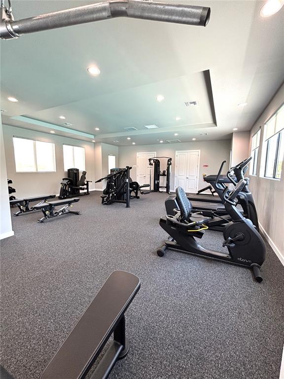 8787 St Kitts Circle Englewood, FL 34224 - Photo 22 of 29 a room with gym equipment and a large window