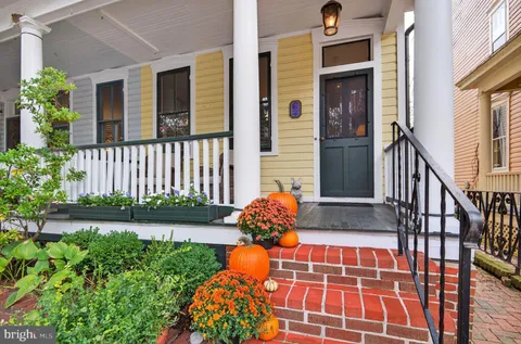 a front view of a house having patio