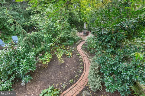 a view of a wooden floor with a tree