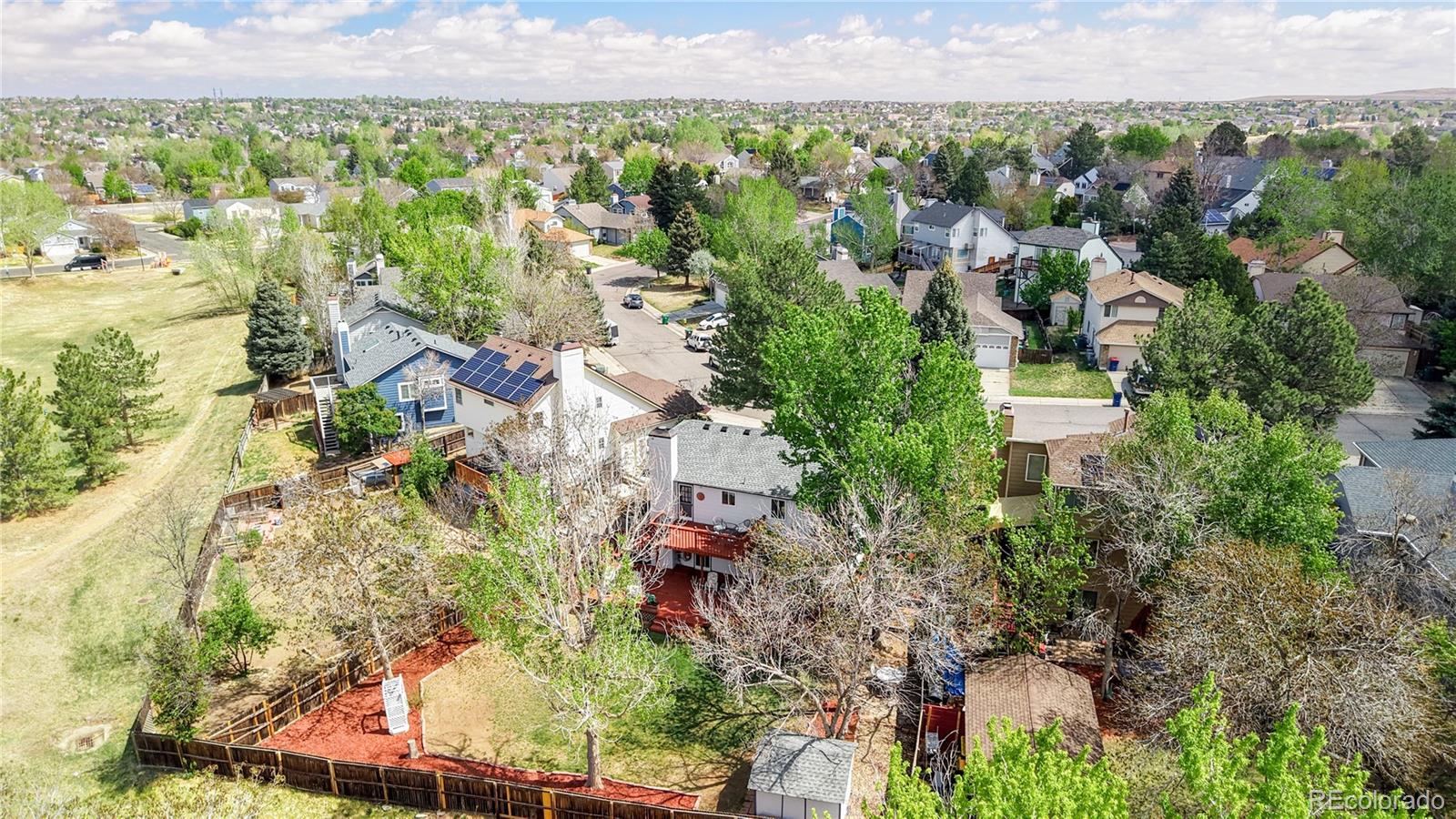 3663 South Flanders Street Aurora, CO 80013 - Photo 25 of 31 an aerial view of a city with lots of residential buildings