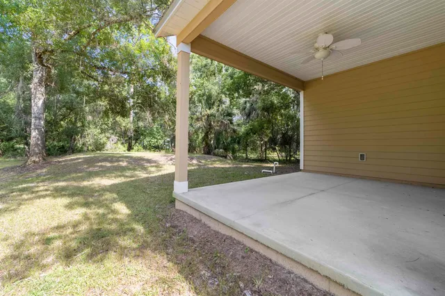 a view of a yard with porch