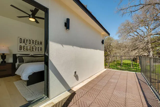 a view of balcony with couch