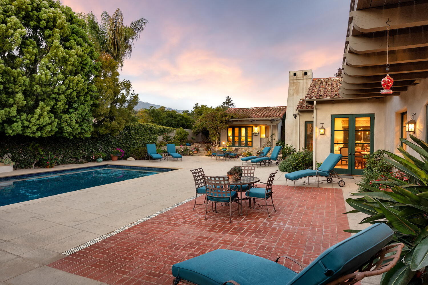 262 Santa Rosa Lane Montecito, CA 93108 - Photo 23 of 40 View to pool and cabana