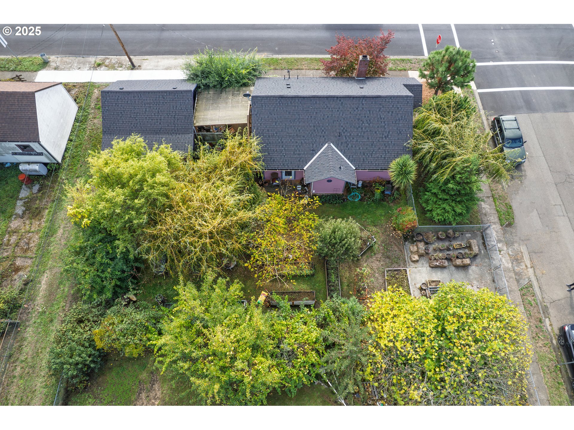 655 6th Street Myrtle Point, OR 97458 - Photo 26 of 31 a view of a garden with plants and a bench