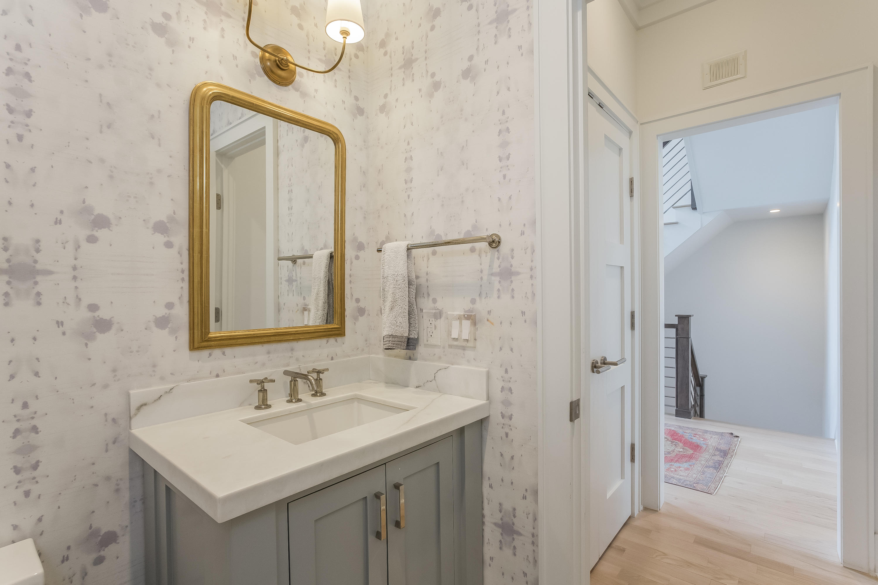 676 Hollow Tree Ridge Road Darien, CT 06820 - Photo 33 of 50 a bathroom with a sink vanity granite and a mirror