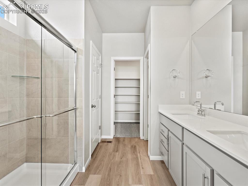 10434 Devoncove Drive Peyton, CO 80831 - Photo 19 of 24 a bathroom with a sink and a mirror