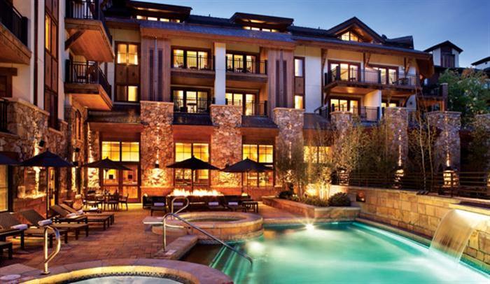 16 Vail Road, Unit 314A Vail, CO 81657 - Photo 2 of 5 front view of a house with a swimming pool