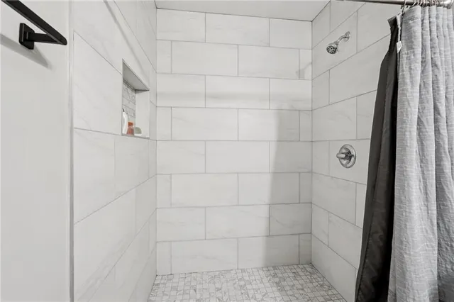a bathroom with a shower