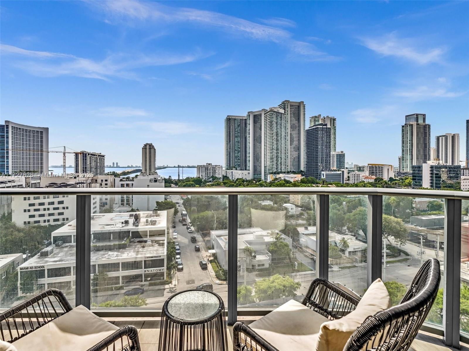 121 Northeast 34th Street, Unit 1005 Miami, FL 33137 - Photo 15 of 44 a balcony with table and chairs