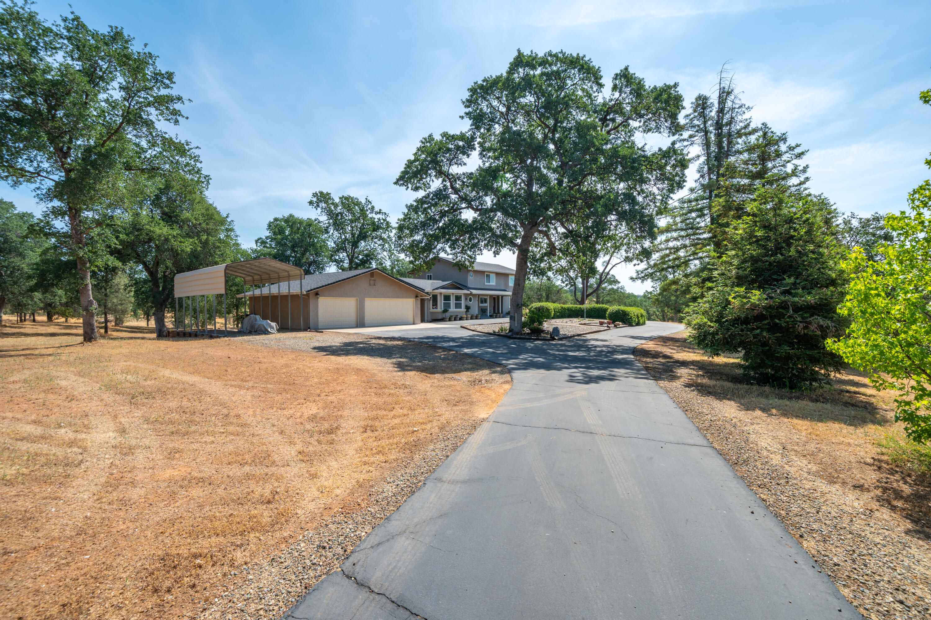 a house with trees in front of it