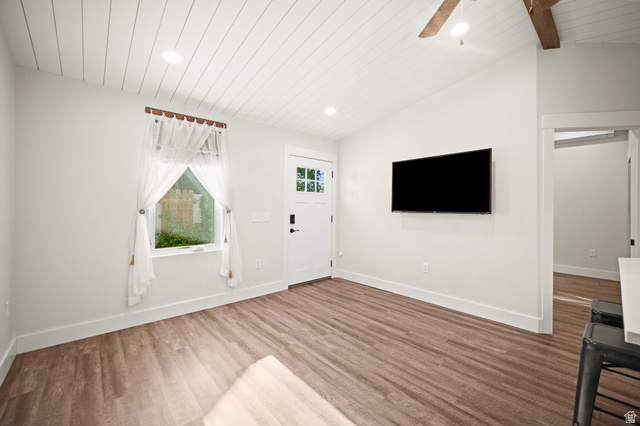 236 West 300 South Hurricane, UT 84737 - Photo 49 of 76 Bright interior space featuring wood-finish flooring and a vaulted shiplap ceiling with recessed lighting