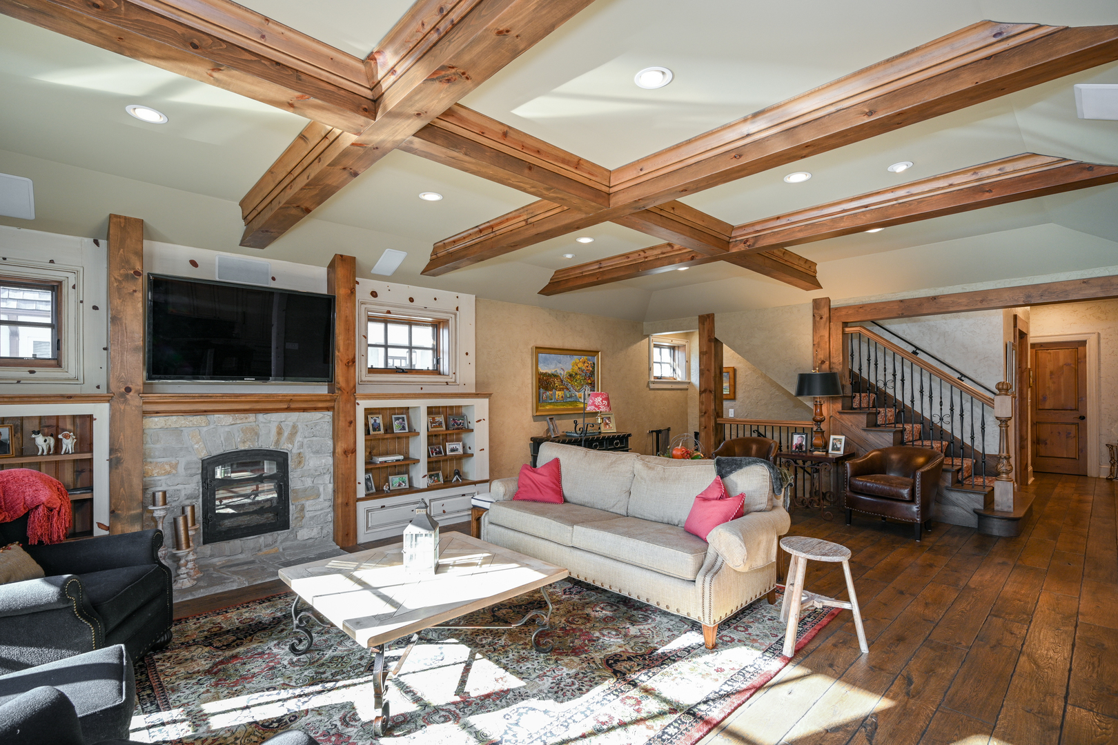 Undisclosed Address Glen Ellyn, IL 60137 - Photo 14 of 45 a living room with fireplace furniture and a flat screen tv