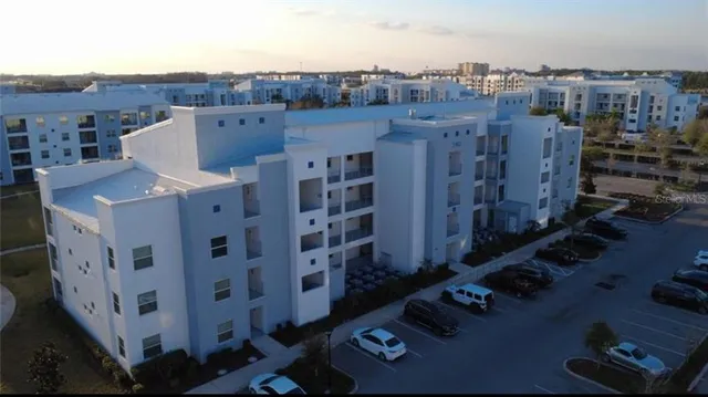 a view of a city with tall buildings