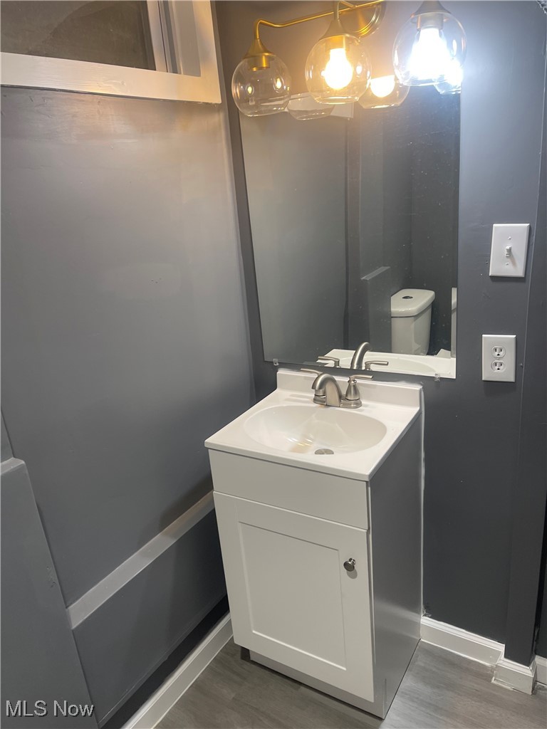 603 Liberty Road Youngstown, OH 44505 - Photo 29 of 42 Bathroom with vanity and wood finished floors
