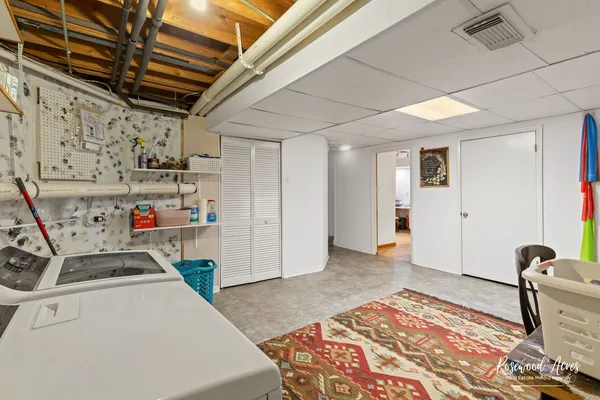 a storage room with storage and utility