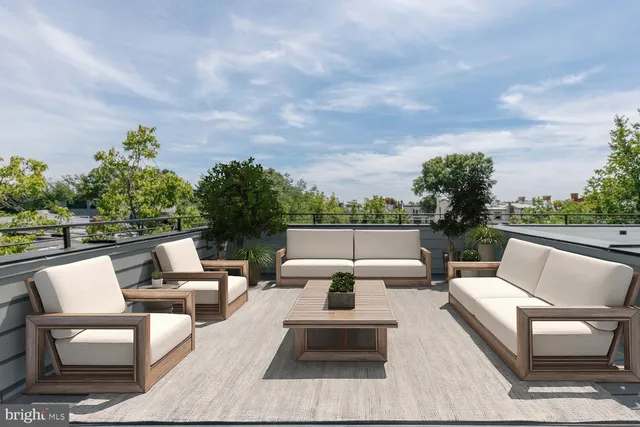 a terrace view with sitting space