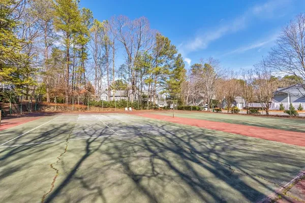a view of road with trees