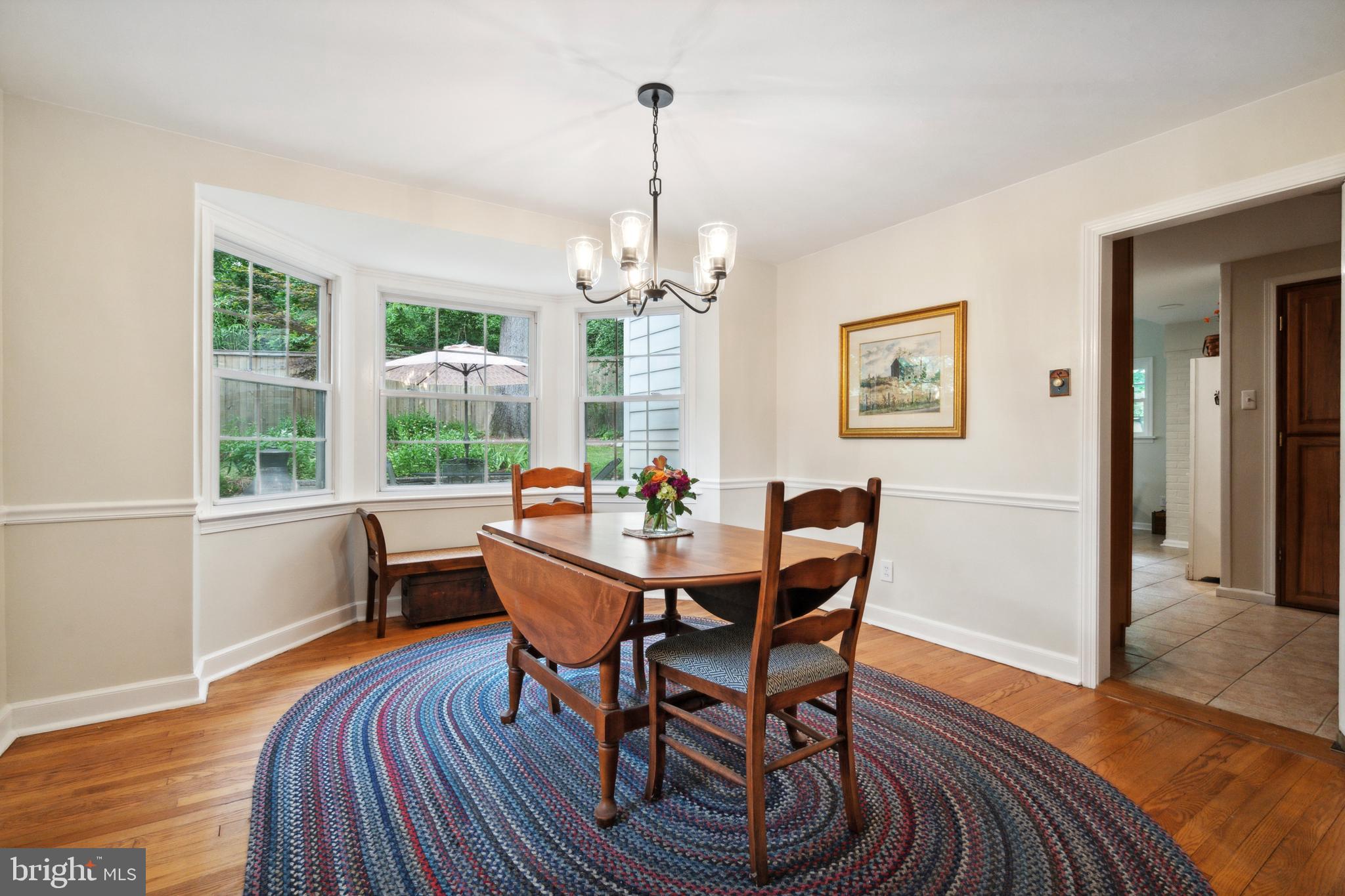 Bay window in dining room