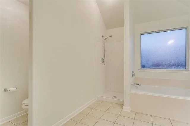 a bathroom with a bathtub and shower