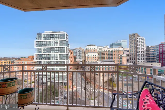 a view of a city with tall buildings