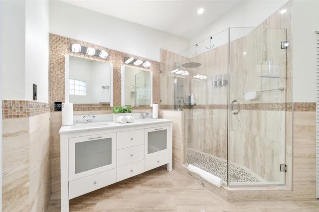 a bathroom with a shower