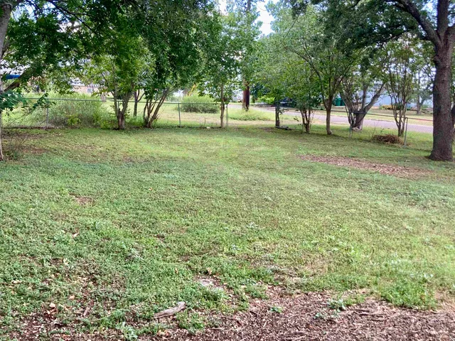 a backyard of a house with lots of green space