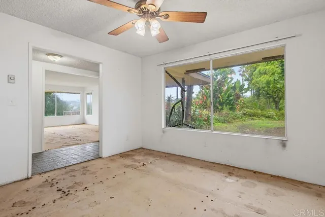 an empty room with a window