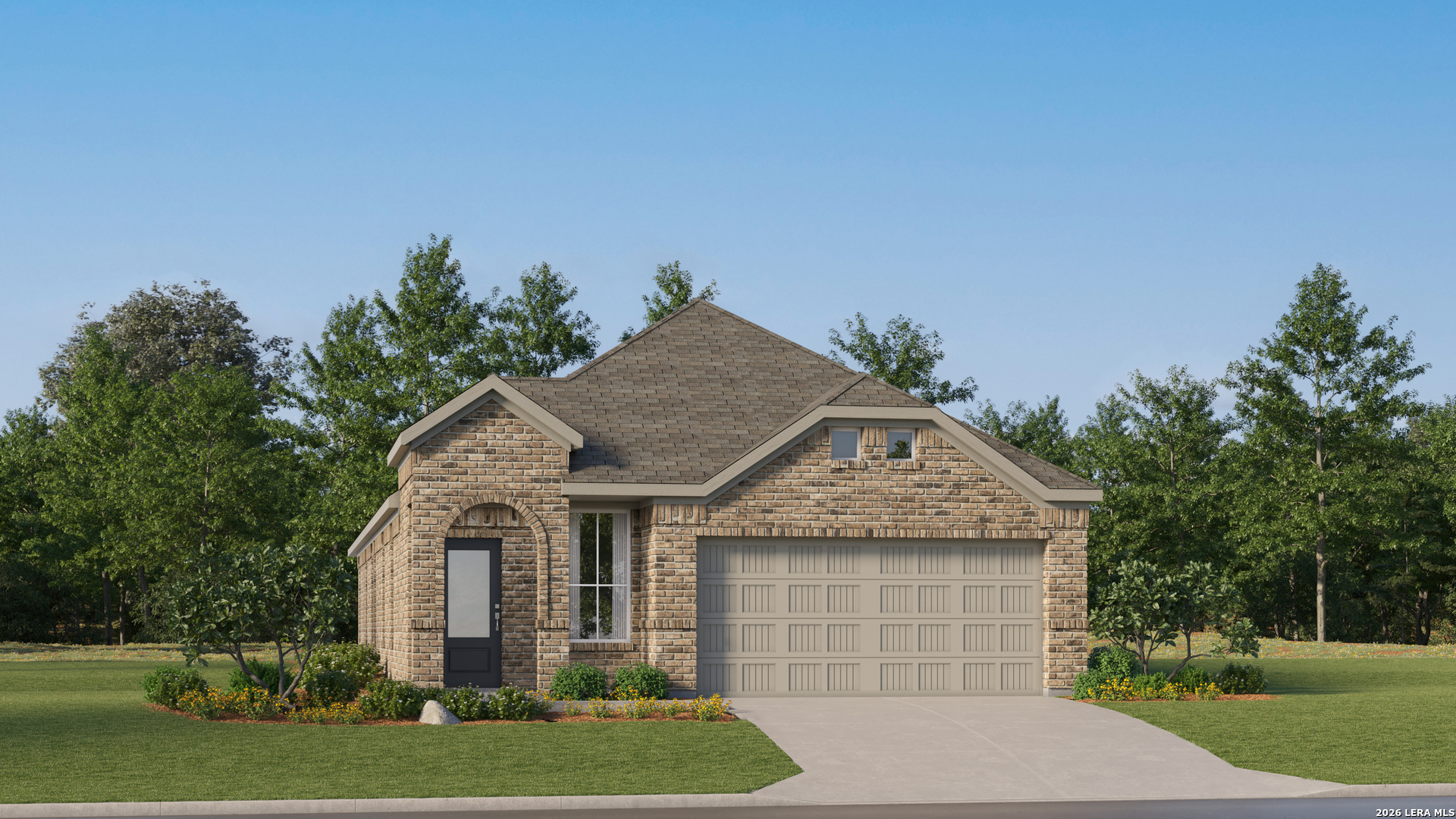 128 Rawhide Ridge Pleasanton, TX 78064 - Photo 9 of 38 a front view of a house with a garden